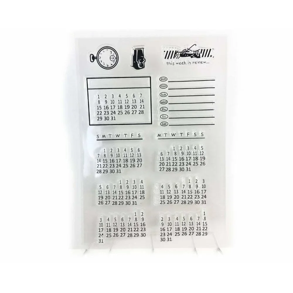 Perpetual Calendar Planner Stamp Kit 13 Pc Silicone Set Craft Bullet Journal mq